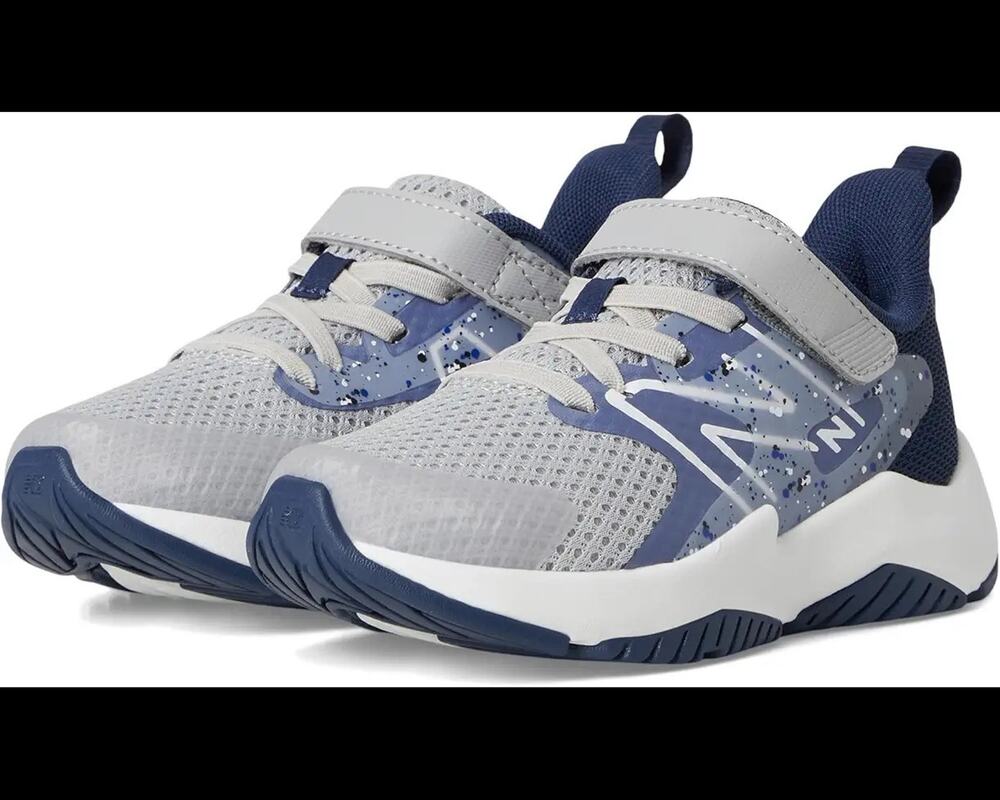 New Balance Rave Run v2 Bungee Lace Little Kids Size 11 Grey Blue Sneakers NIB